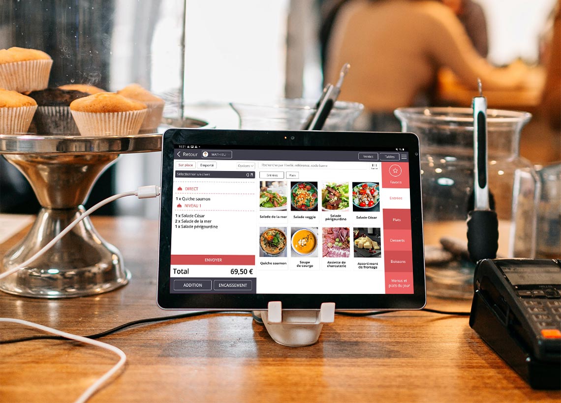 Le système Airkitchen simplifie la gestion des ventes avec une interface tactile intuitive.